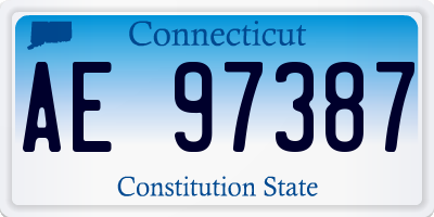 CT license plate AE97387