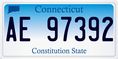 CT license plate AE97392
