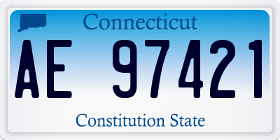 CT license plate AE97421