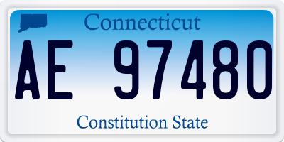CT license plate AE97480