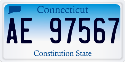CT license plate AE97567