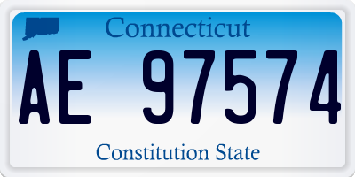 CT license plate AE97574
