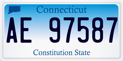 CT license plate AE97587