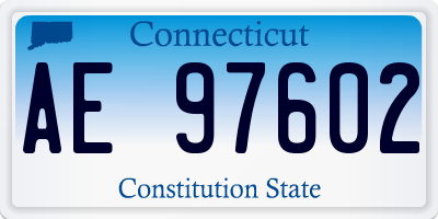 CT license plate AE97602