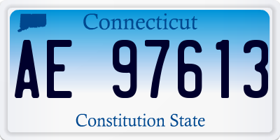 CT license plate AE97613
