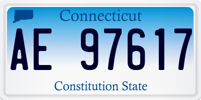 CT license plate AE97617