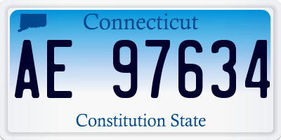 CT license plate AE97634