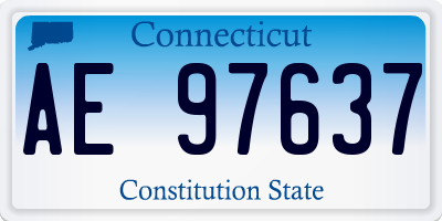 CT license plate AE97637