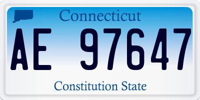 CT license plate AE97647