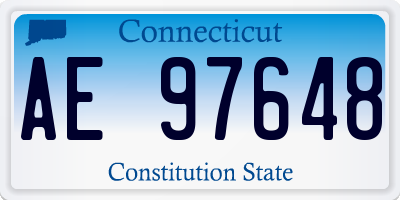 CT license plate AE97648