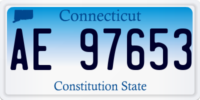 CT license plate AE97653