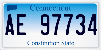 CT license plate AE97734