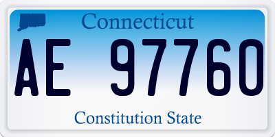 CT license plate AE97760