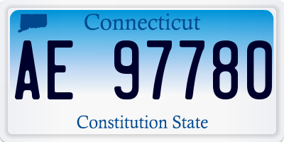 CT license plate AE97780