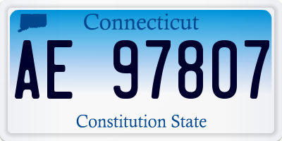 CT license plate AE97807
