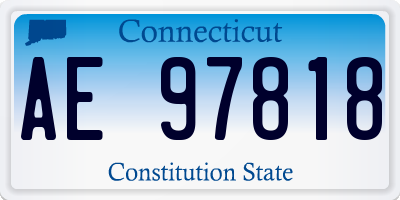 CT license plate AE97818