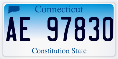 CT license plate AE97830
