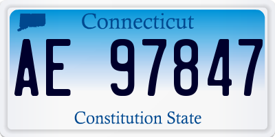 CT license plate AE97847