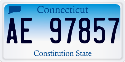 CT license plate AE97857
