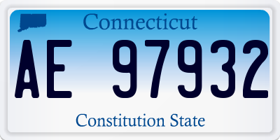 CT license plate AE97932