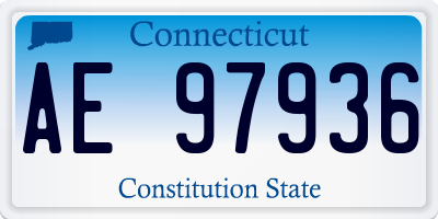 CT license plate AE97936