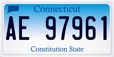 CT license plate AE97961