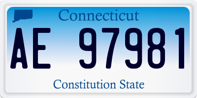 CT license plate AE97981