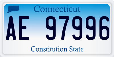 CT license plate AE97996