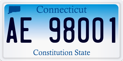 CT license plate AE98001