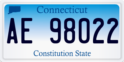 CT license plate AE98022
