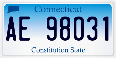 CT license plate AE98031