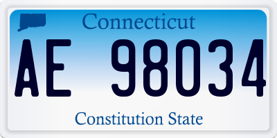 CT license plate AE98034