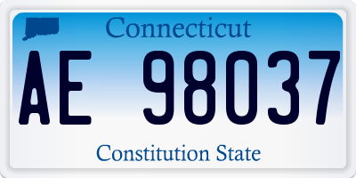 CT license plate AE98037