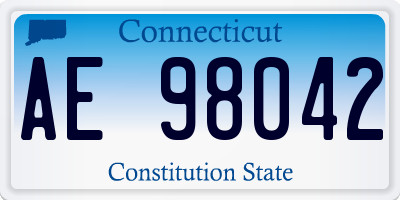CT license plate AE98042