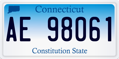 CT license plate AE98061