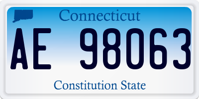 CT license plate AE98063