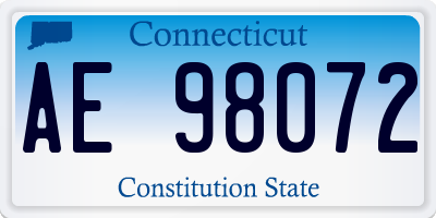 CT license plate AE98072