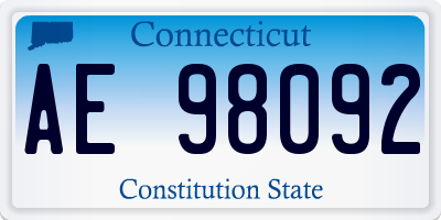 CT license plate AE98092