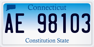 CT license plate AE98103