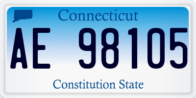 CT license plate AE98105
