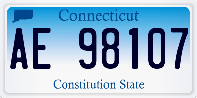 CT license plate AE98107