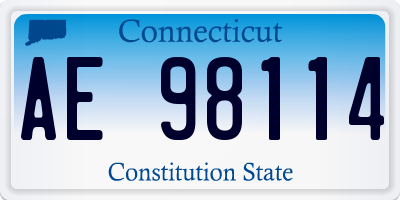 CT license plate AE98114