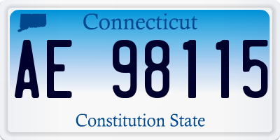 CT license plate AE98115
