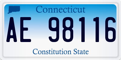 CT license plate AE98116