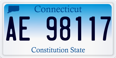 CT license plate AE98117
