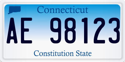 CT license plate AE98123