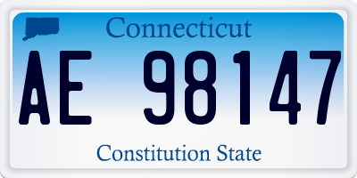 CT license plate AE98147