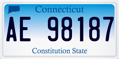 CT license plate AE98187
