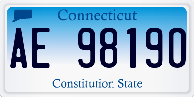 CT license plate AE98190