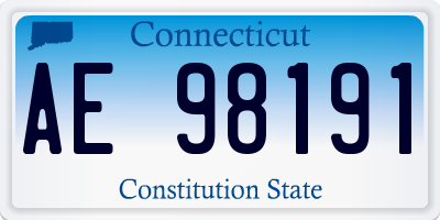 CT license plate AE98191